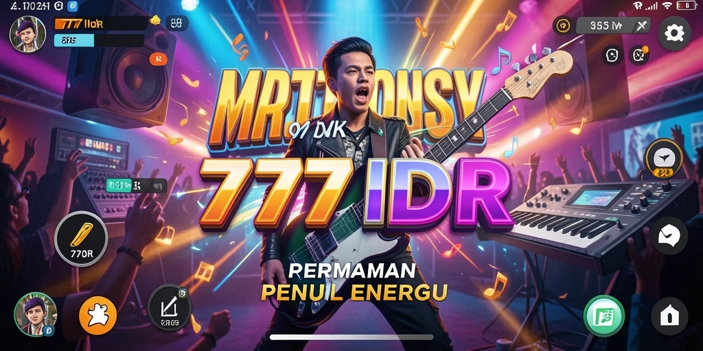 Tampilan layar utama <strong>777IDR</strong> menampilkan berbagai pilihan lagu dan fitur interaktif.