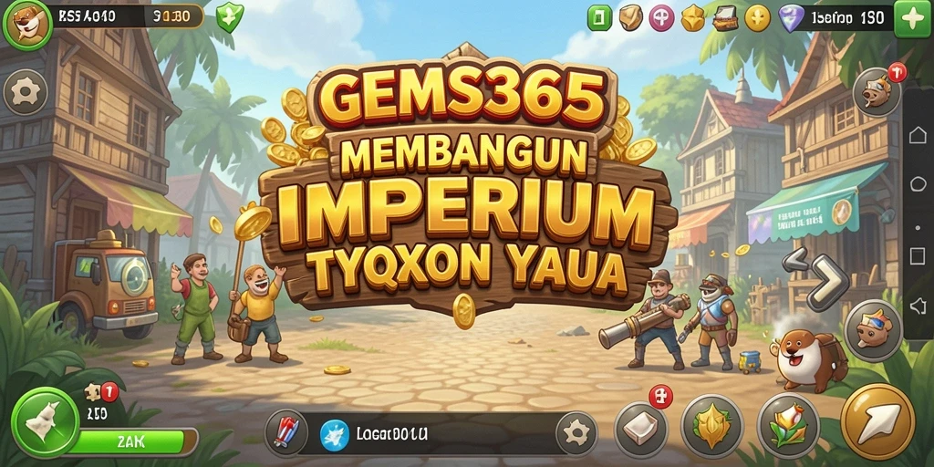 Tampilan permainan GEMS365 yang menarik saat membangun bisnis Tycoon.