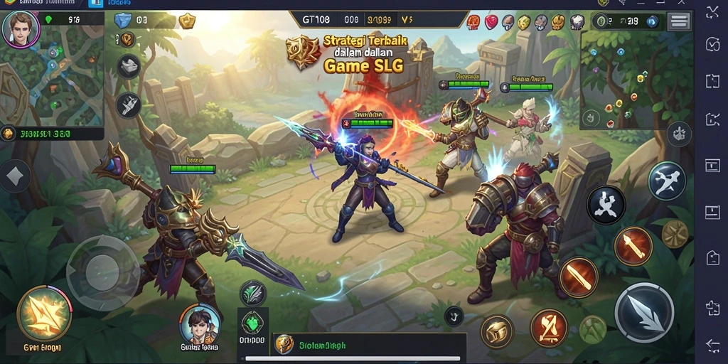Gameplay SLG yang menakjubkan dengan pertarungan strategi mendebarkan.