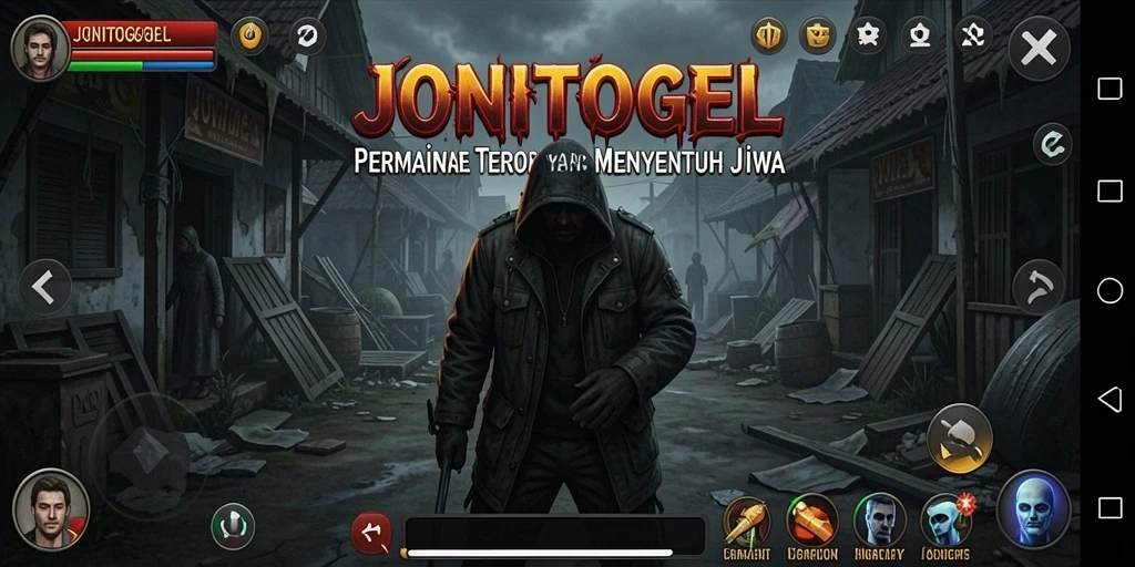 Screenshot permainan JONITOGEL menampilkan momen menegangkan saat menjelajahi dunia menyeramkan.