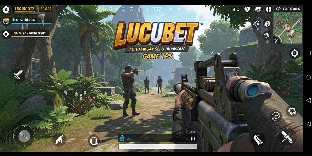 Screenshot LUCUBET menampilkan aksi intens dalam permainan TPS.