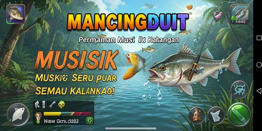 Tampilan gameplay MANCINGDUIT dengan iringan musik yang menawan.