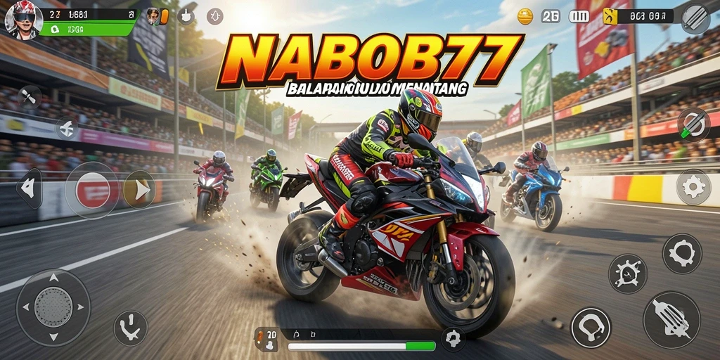 Gameplay seru balapan motor yang mendebarkan.