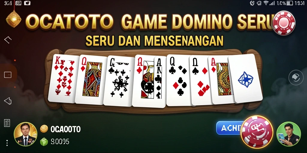 Screenshot OCATOTO menampilkan aksi seru permainan domino.