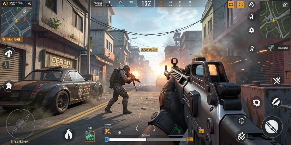 Tangkapan layar menampilkan aksi menegangkan dalam gameplay FPS OCE69.