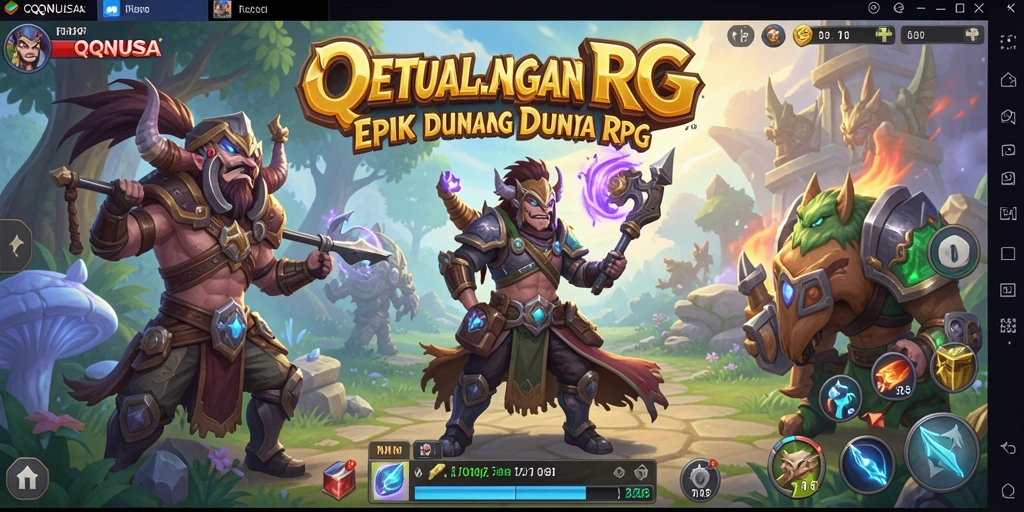 Tangkapan layar menunjukkan aksi seru dalam <strong>QQNUSA</strong> dengan karakter berjuang melawan monster.