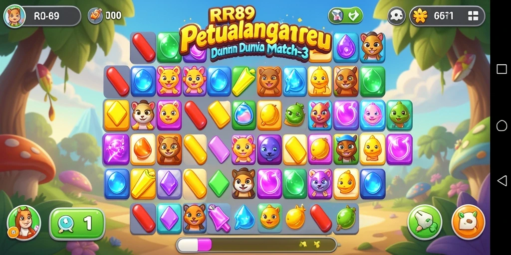 Tampilan gameplay RR89 yang penuh warna dan menantang.