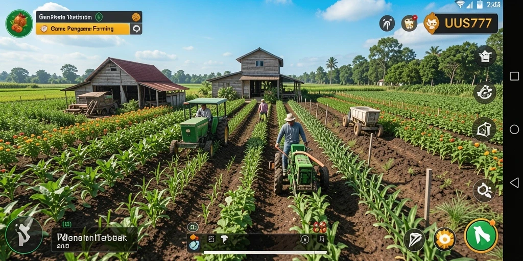 Screenshot UUS777 menampilkan kegiatan berkebun yang seru dan interaktif.